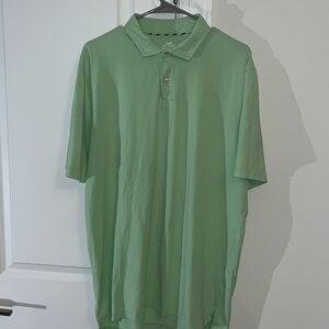 Peter Millar Crown seaside wash pastel green cotton elastine  polo golf shirt L